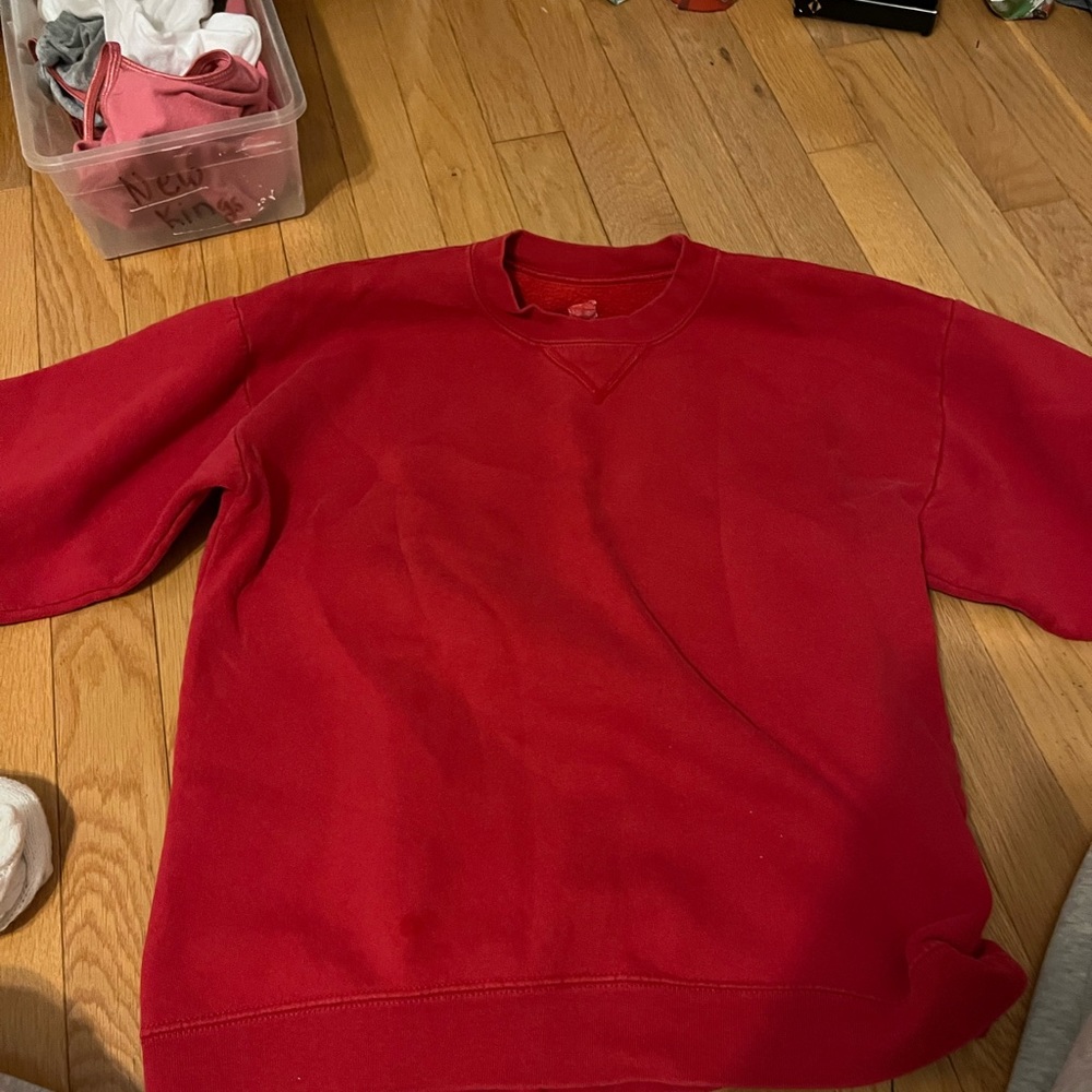 plain red hanes crewneck